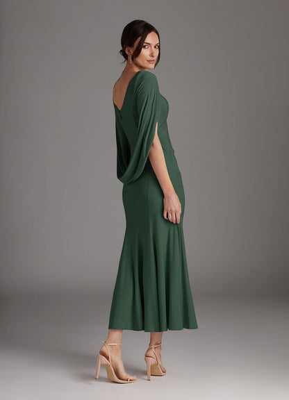 Eucalyptus Sheath Boatneck Luxe Knit Dress