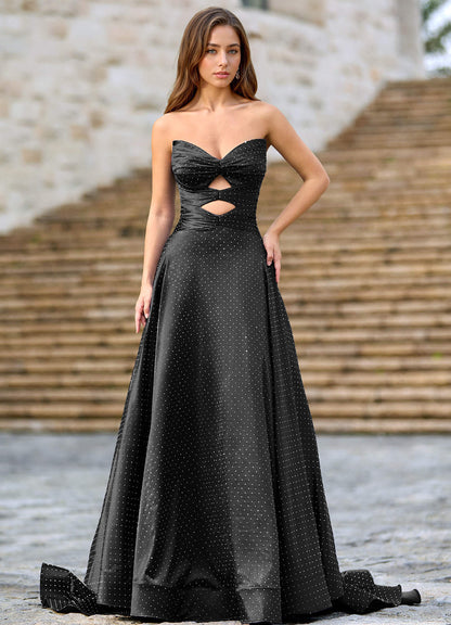 Ione Black A-Line Prom Dress
