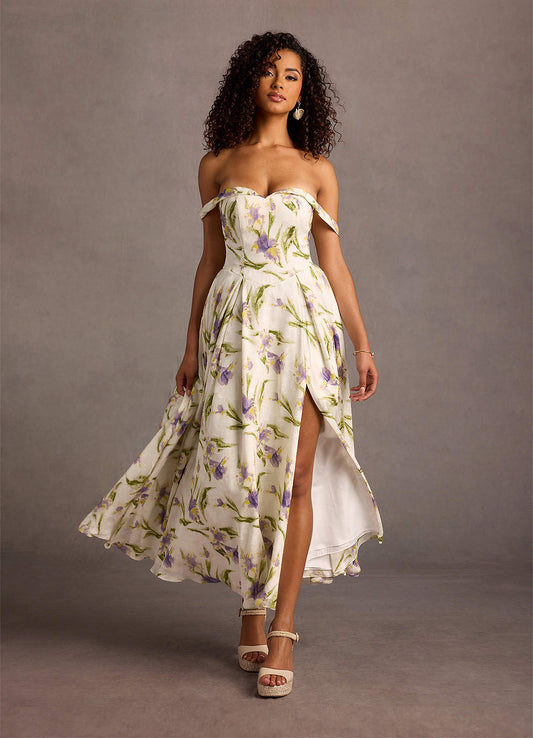 Alexie Tulip Multi Print Maxi Dress