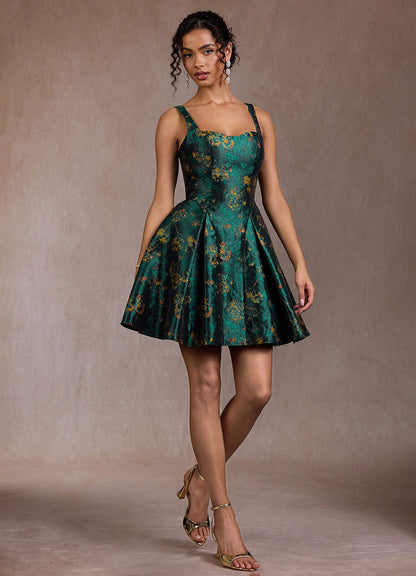 Briena Deep Green Mini Dress  Dress