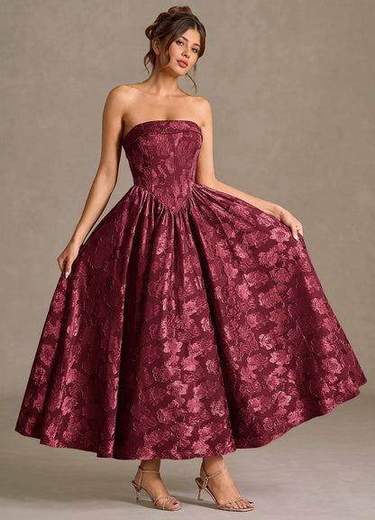 Mila Wine Midi Dress