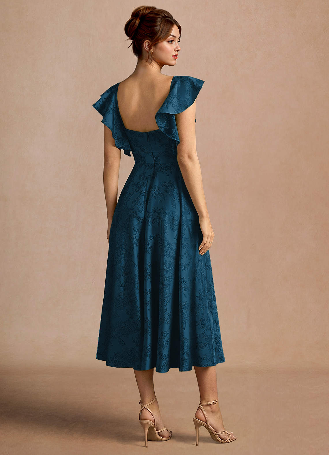 Leilani Navy Black Midi Dress