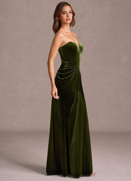 Sylvie Olive Maxi Gown  Dress