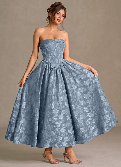 Mila Dusty Blue Midi Dress