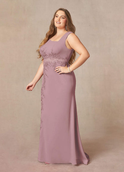 Dusty Rose Mermaid Sequins Lace Dress