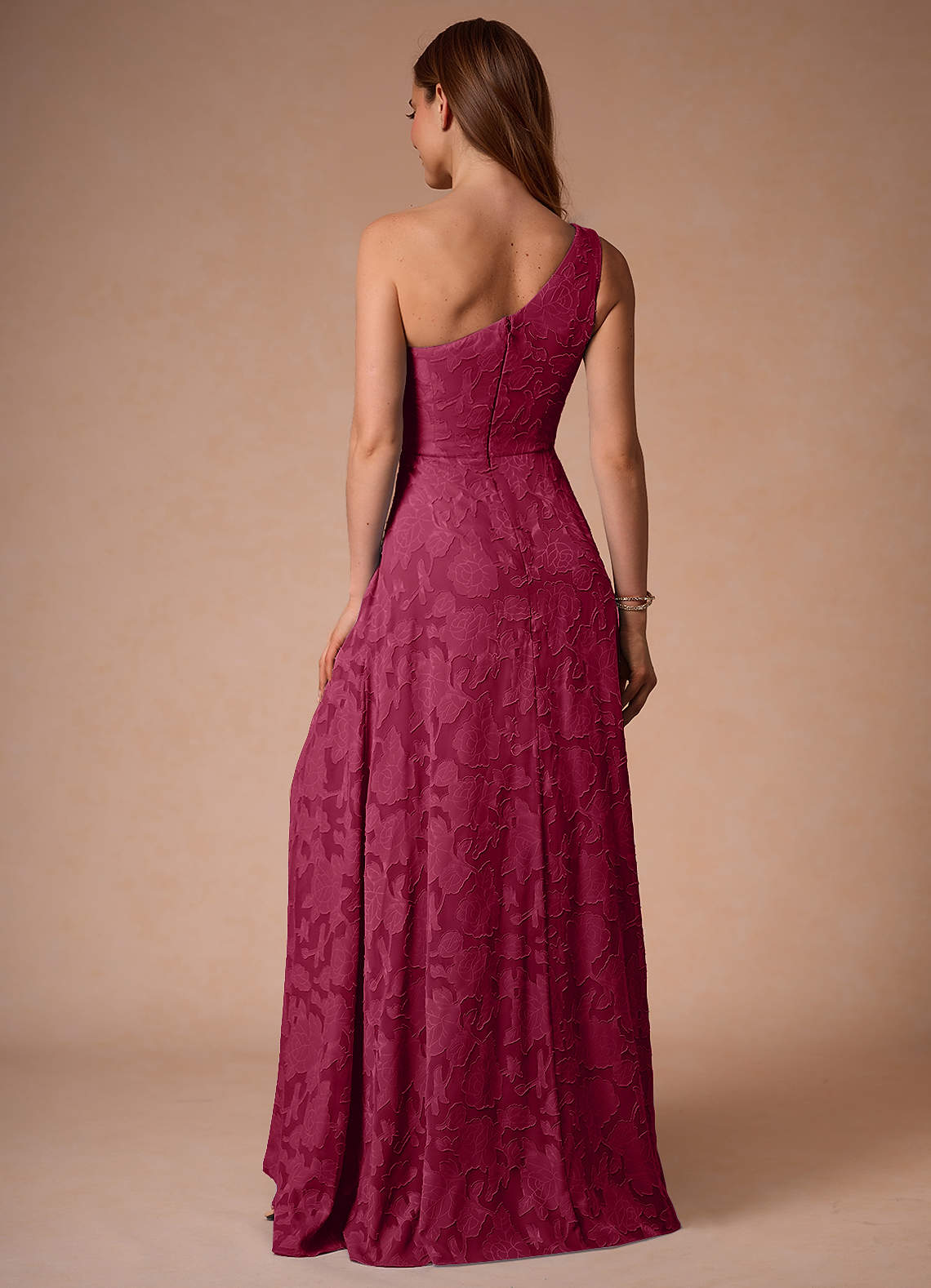 Hermosa Merlot One Shoulder Maxi Dress  Dress