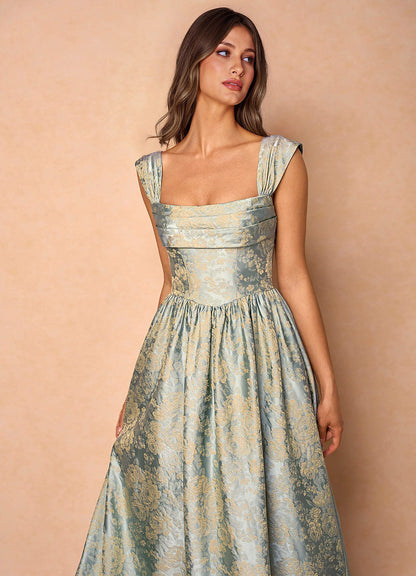 Runa Vintage Blue Midi Dress