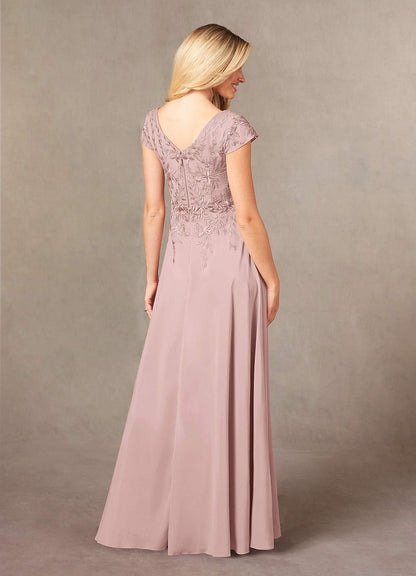 Dusty Rose A-Line Lace Dress