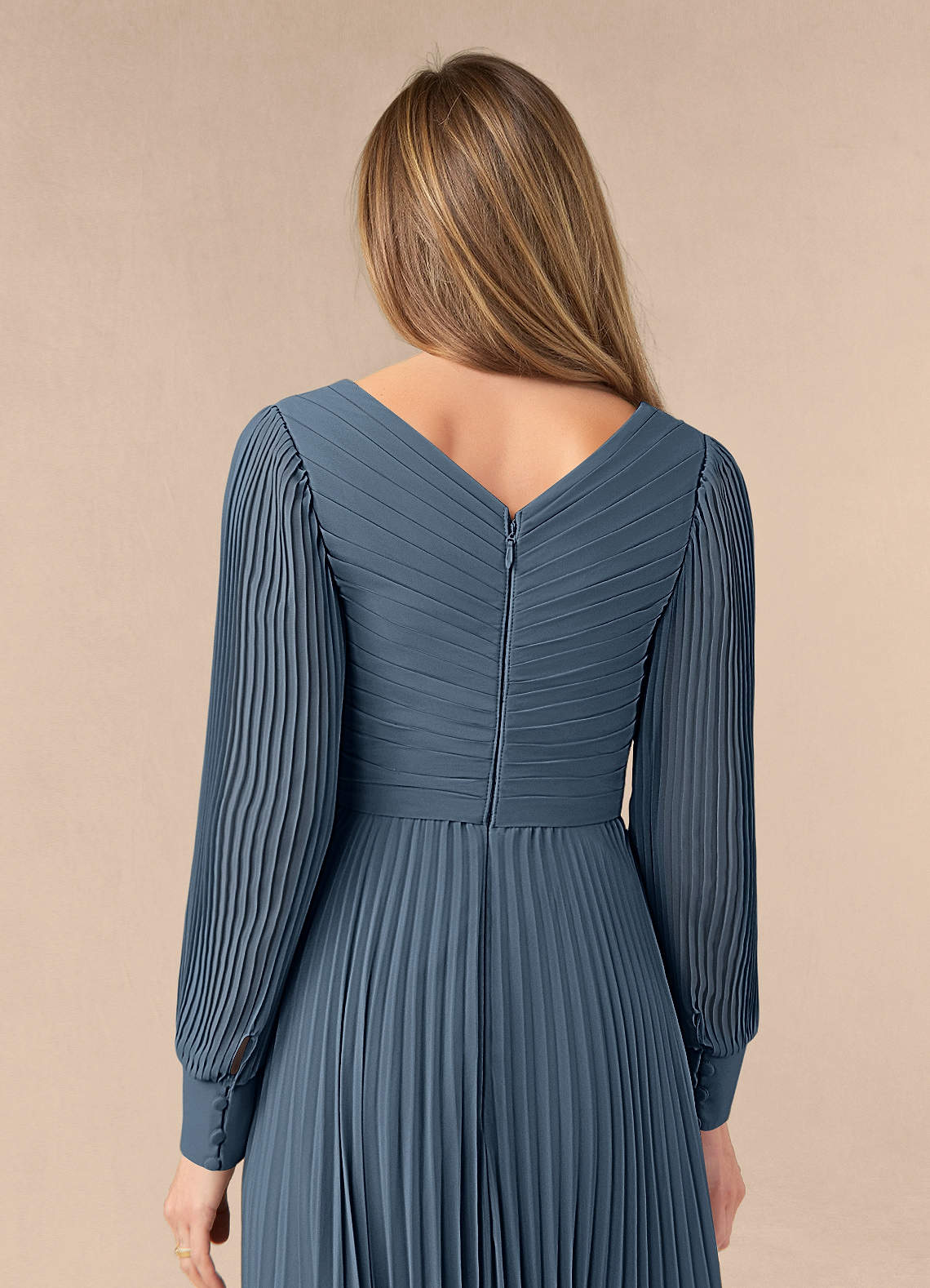 Neptune A-Line Pleated Chiffon Dress