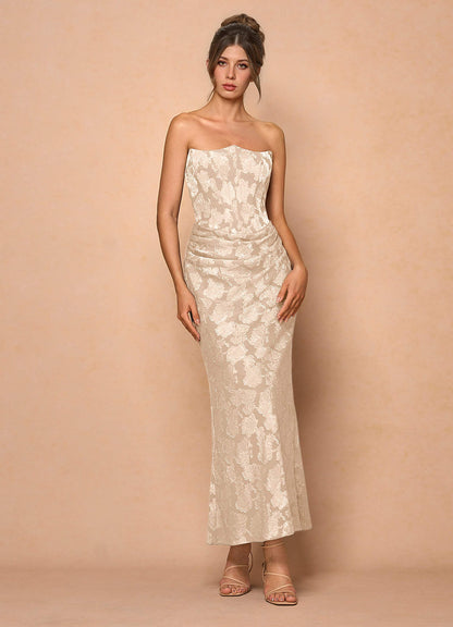 Ezrena Cream Maxi Dress