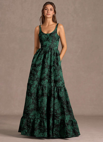 Fayra Black Emerald Maxi Dress