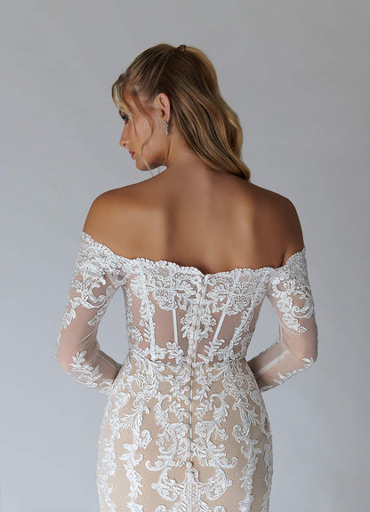 Diamond White Nude A-Line V-Neck Sequins Tulle Dress