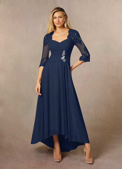 Dark Navy Sheath Sweetheart Sequins Lace Dress
