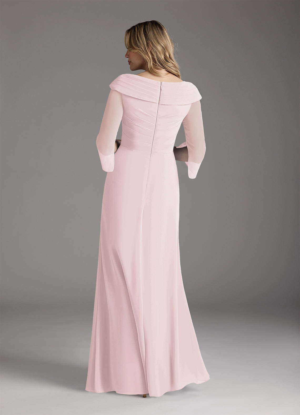 Blushing Pink A-Line Chiffon Dress