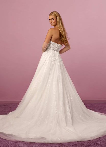 Diamond White Ball-Gown Lace Tulle Dress Diamond White