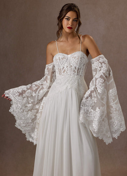Diamond White A-Line Off the Shoulder Lace Dress