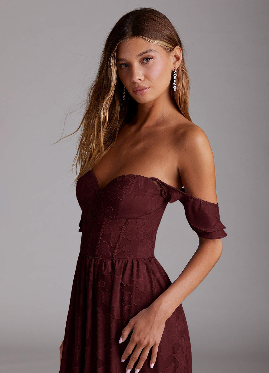 Denisse Wine Corset Maxi Dress  Dress