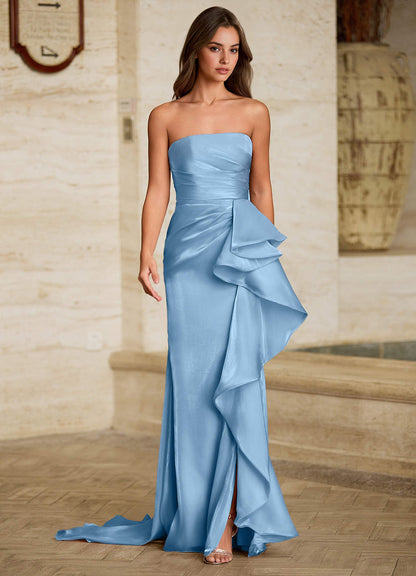 Cressidia Mint Blue Strapless Gown  Dress