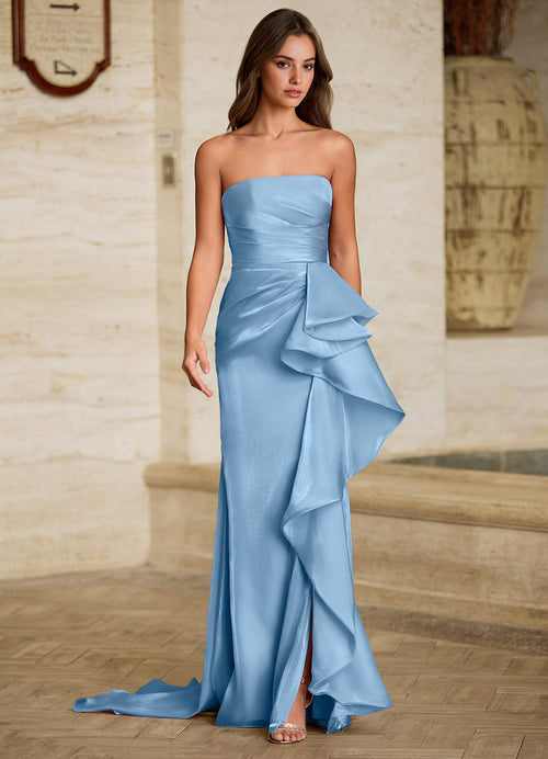 Cressidia Mint Blue Strapless Gown  Dress