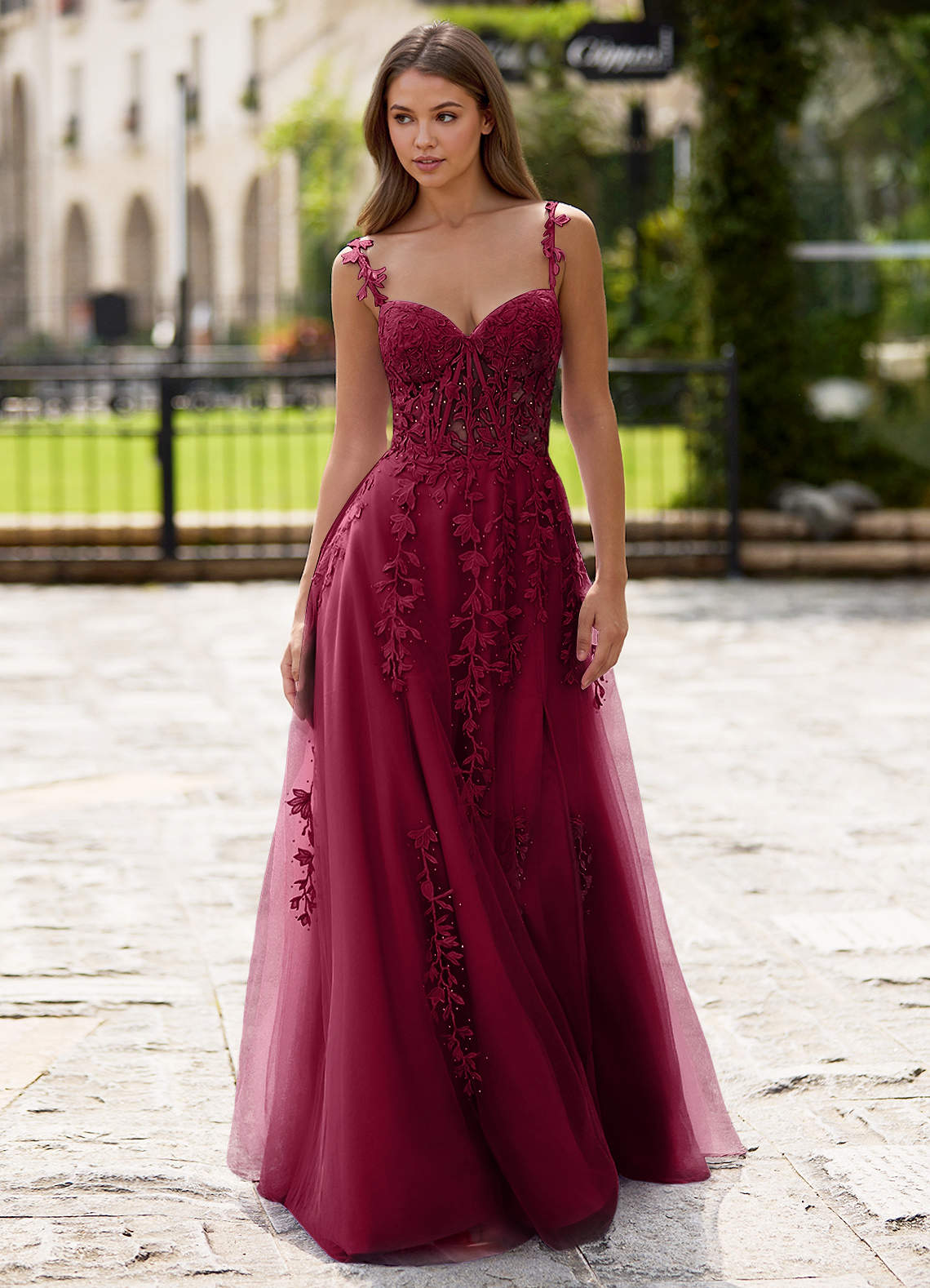 Dreamscape Burgundy A-Line Prom Dress  Dress