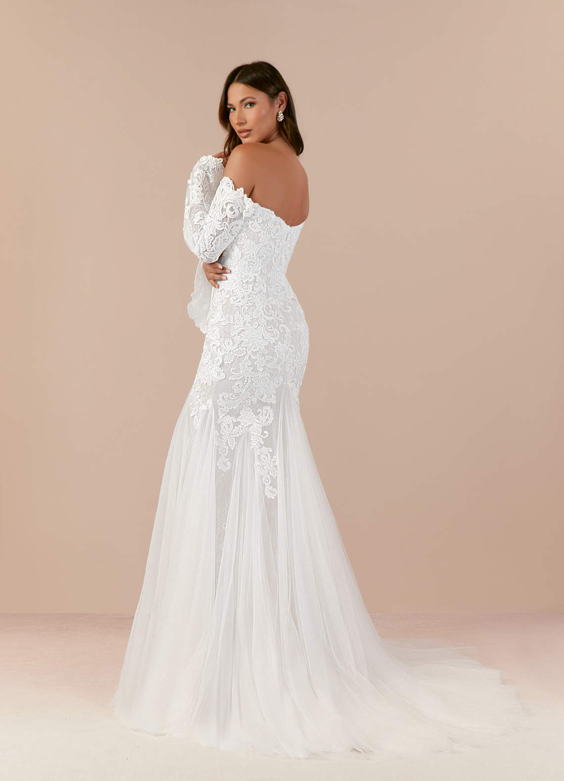 Diamond White Mermaid Sweetheart Sequins Tulle Dress