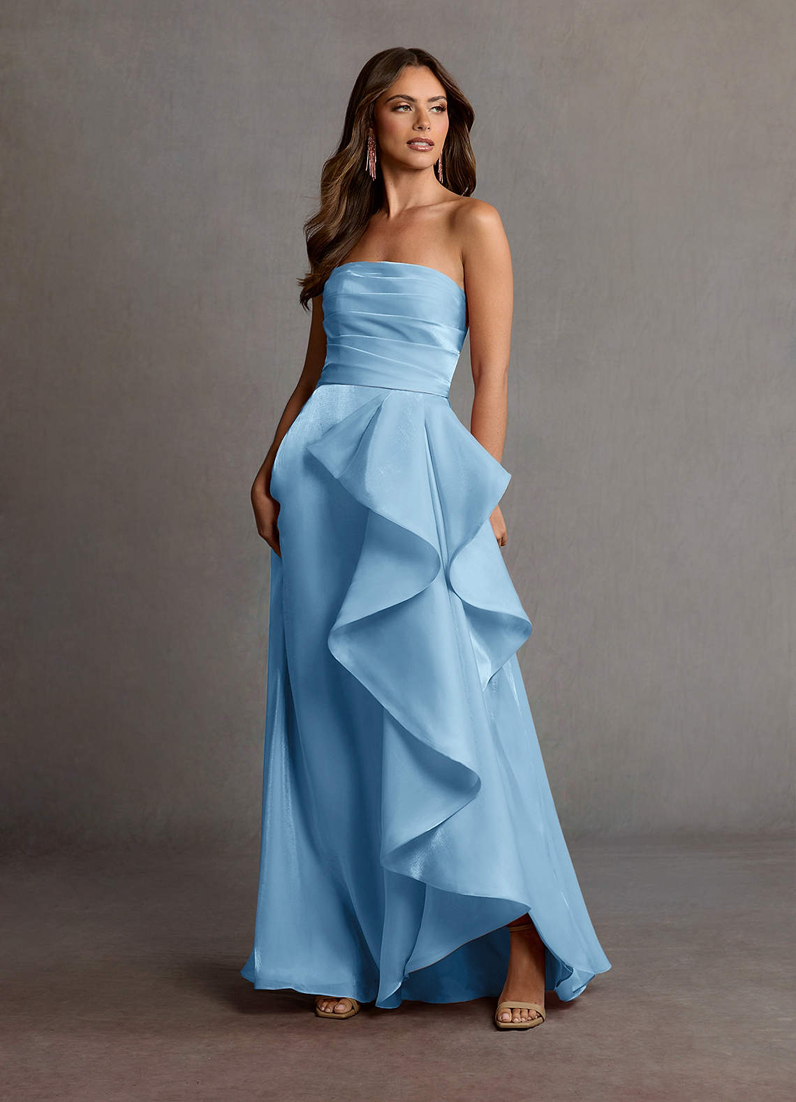 Manon Mint Blue Handkerchief Gown  Dress