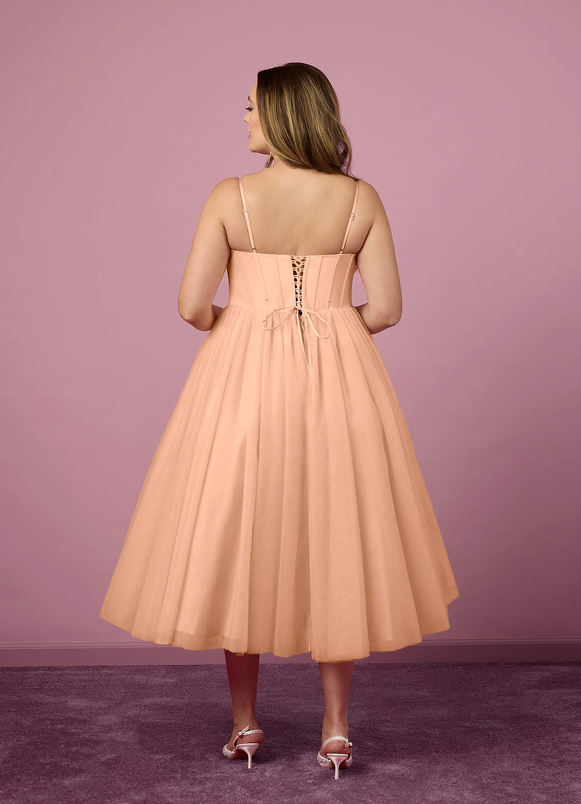 English Rose A-Line Pleated Tulle Dress English Rose