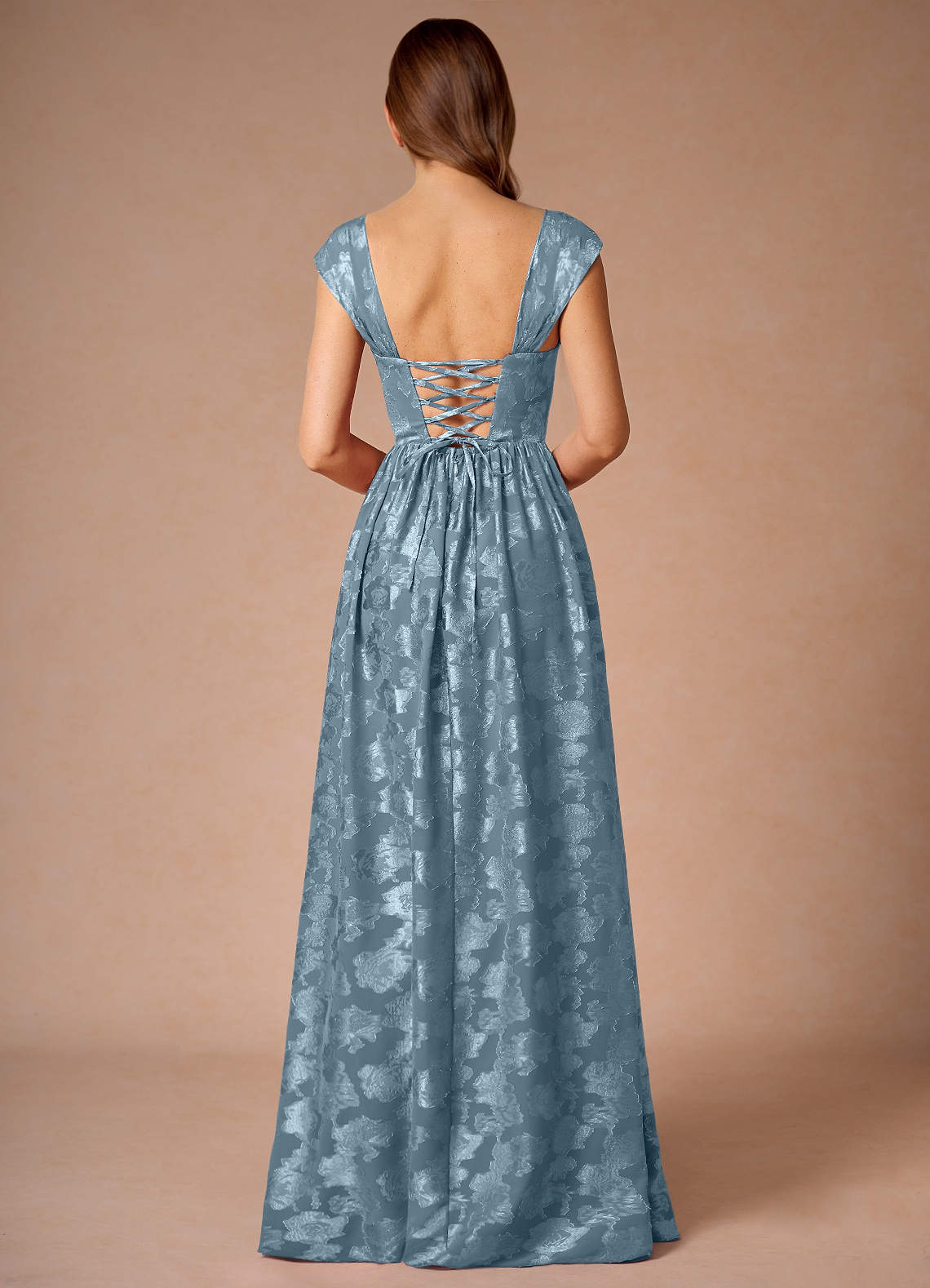 Briar Dusty Blue Modest Prom Dress