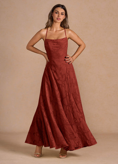 Marlo Terracotta Corset Prom Dress