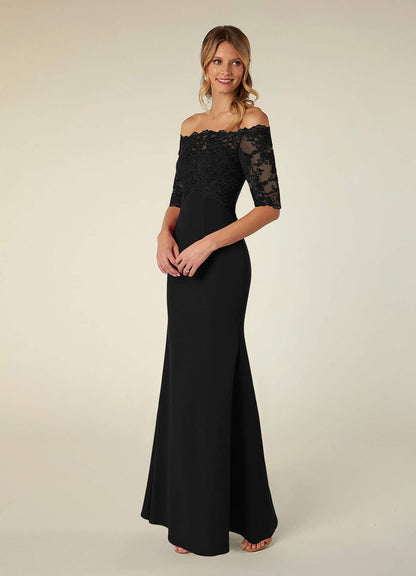 Black Mermaid Off the Shoulder Lace Dress