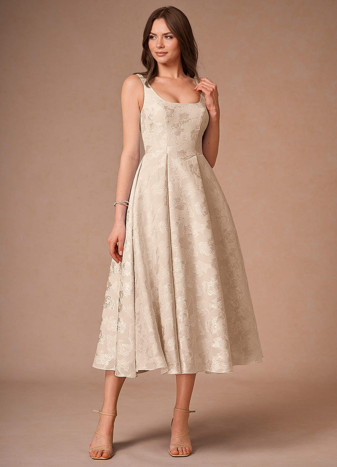 Briac Cream A-Line Midi Dress  Dress