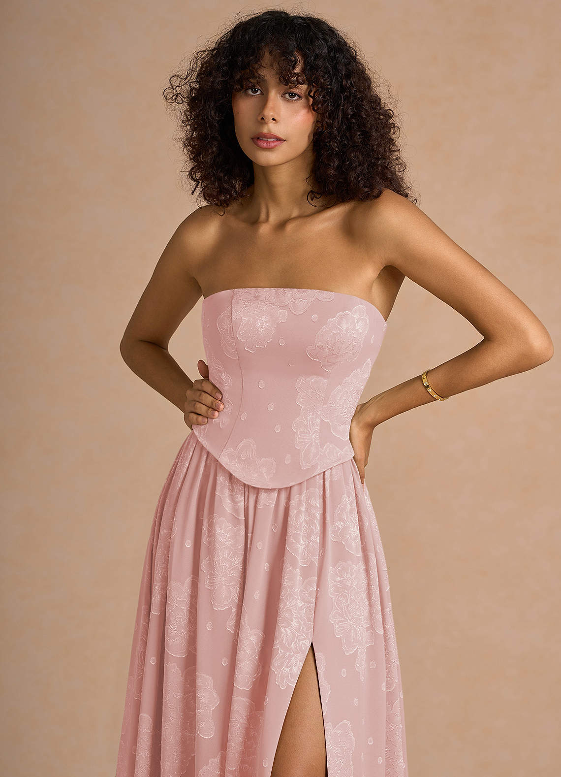 Isaura Powder Pink Maxi Dress  Dress