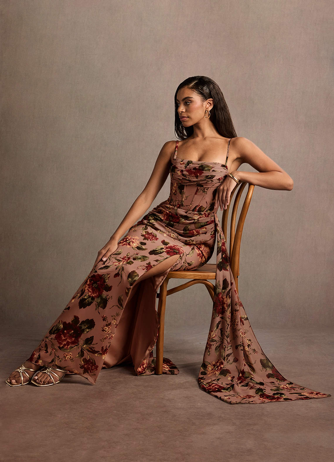 Aurra Mauve Multi Maxi Dress  Dress