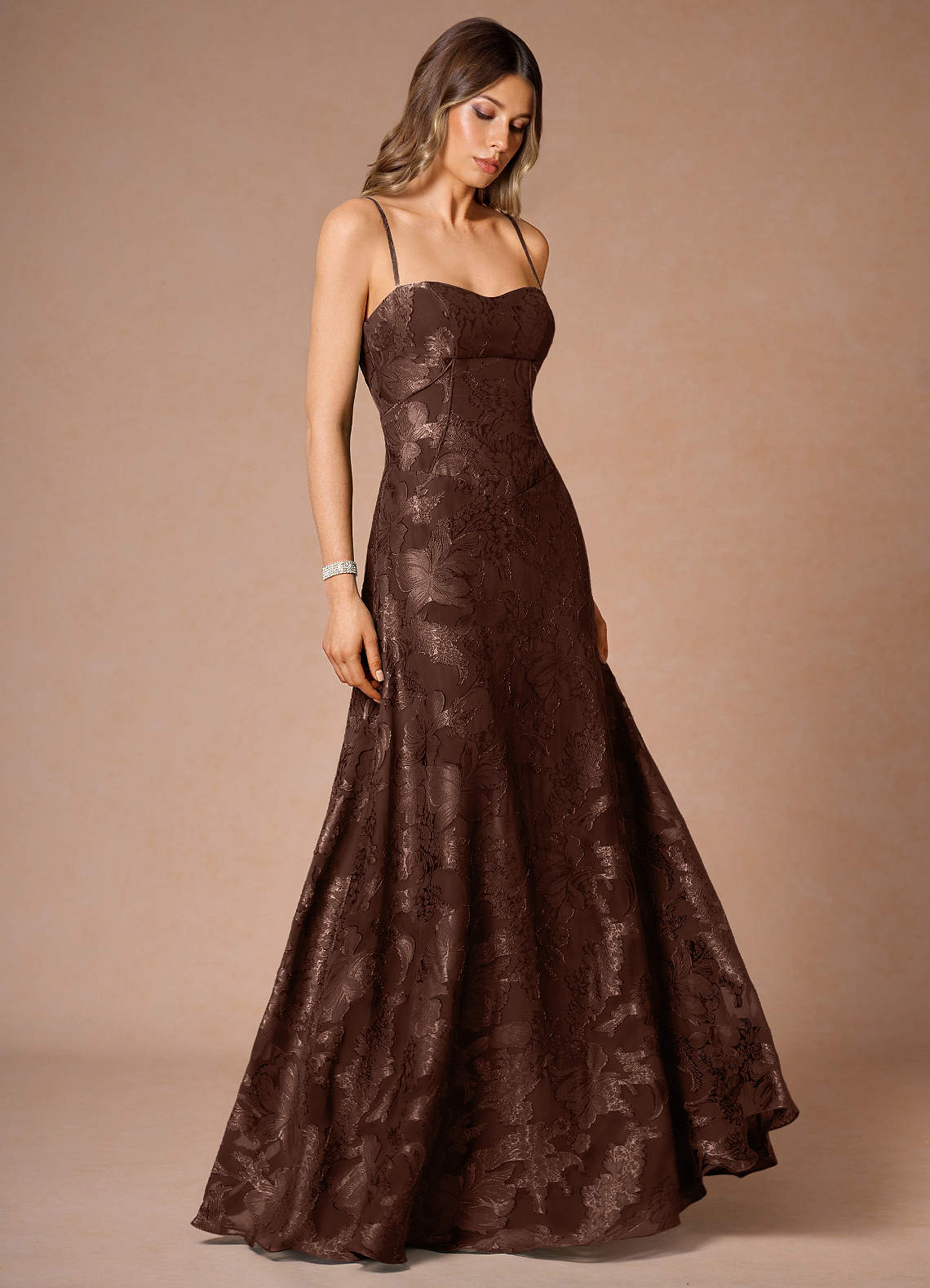 Hollis Mocha Coco Lace Back Maxi Dress