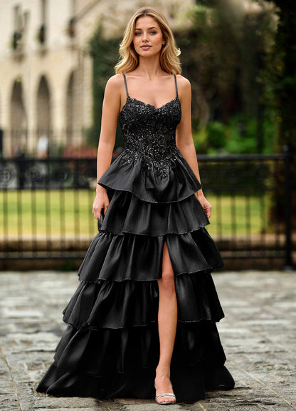 Jasmunya Black Organza Prom Dress