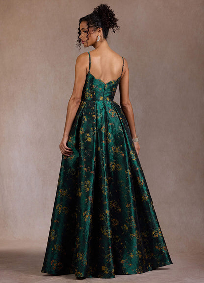 Cristal Deep Green Maxi Dress  Dress