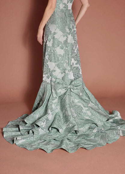 Bridget Mint Bow Gown  Dress