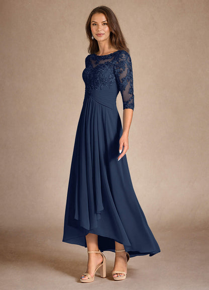 Dark Navy A-Line Lace Dress