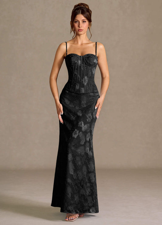 Alyssa Black Corset Two-Piece Dress