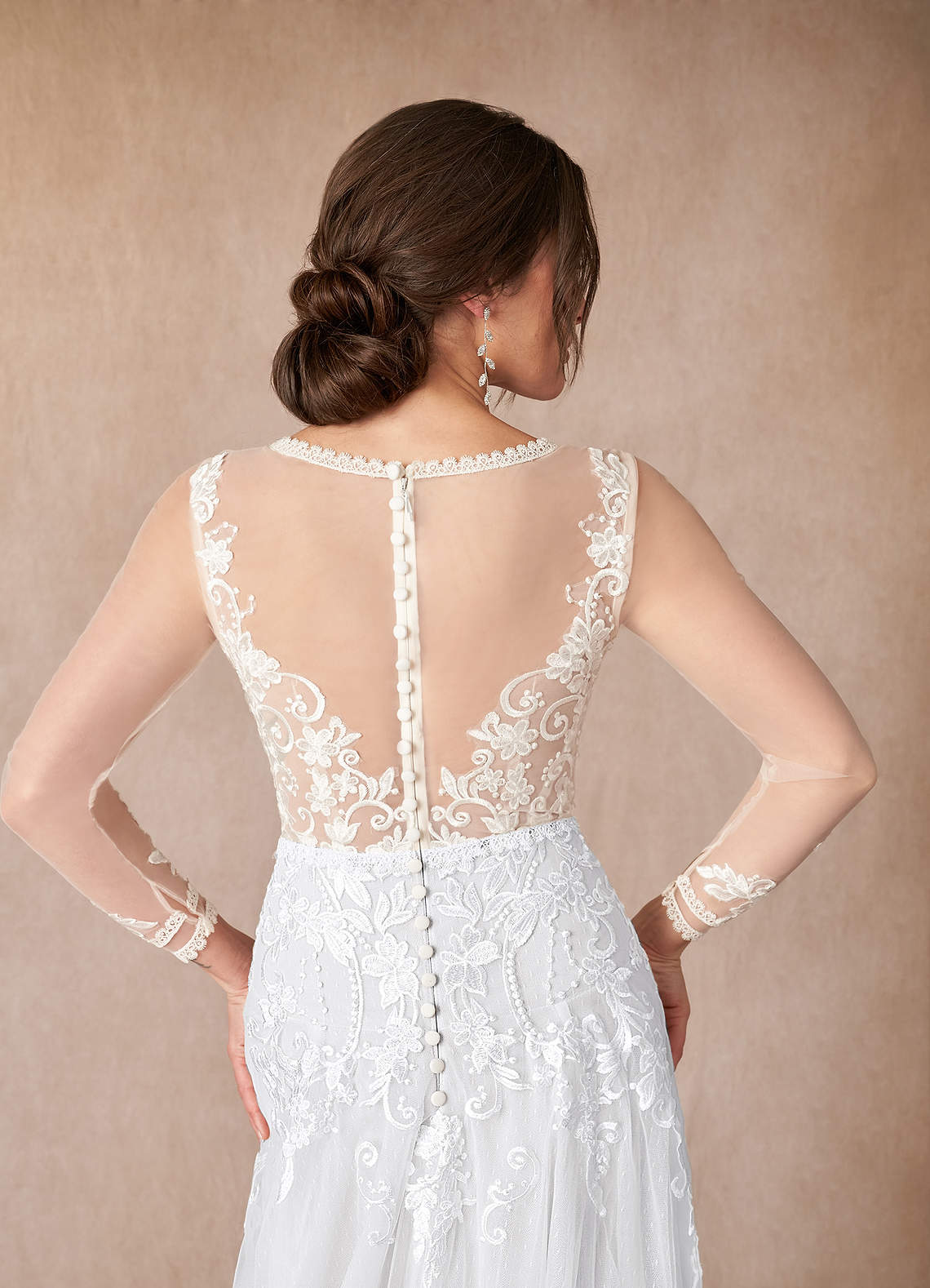 Diamond White A-Line Lace Tulle Dress