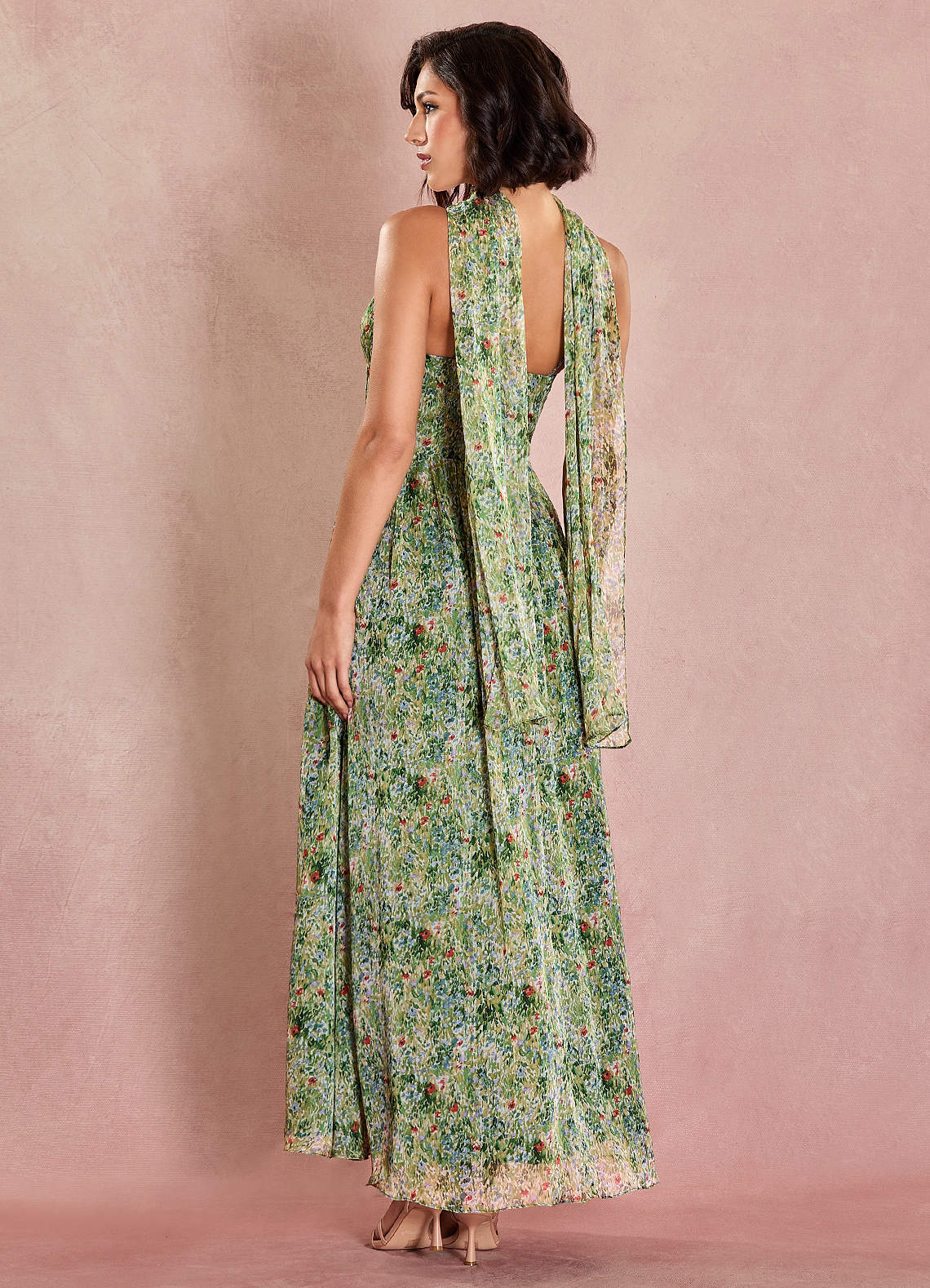 Lolla Green Floral Maxi Dress  Dress