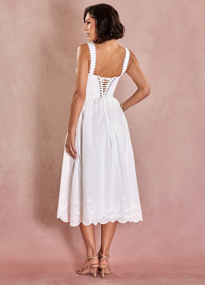 Kirsten White Midi Dress  Dress