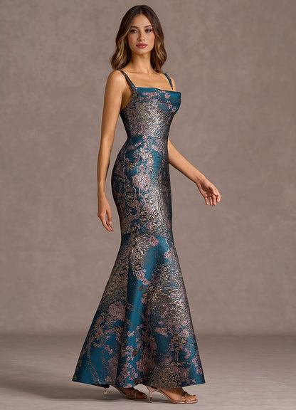 Trinity Teal Floral Maxi Dress