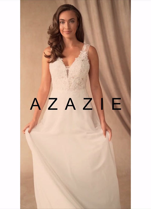 Diamond White Nude A-Line Sequins Chiffon Dress