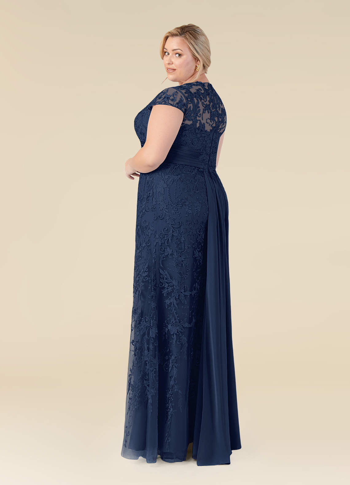 Dark Navy Mermaid Lace Dress