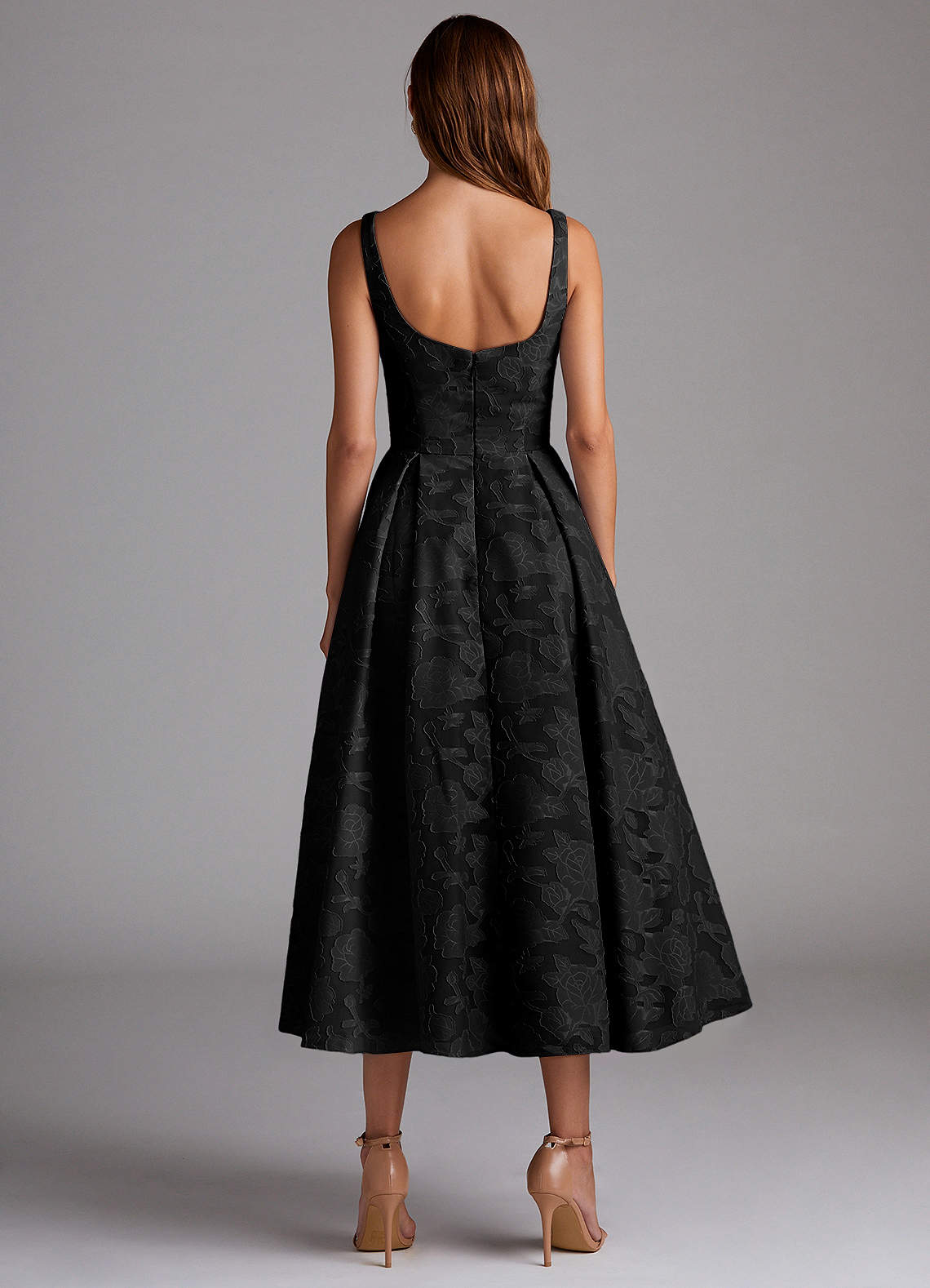Amalie Black A-Line Midi Dress