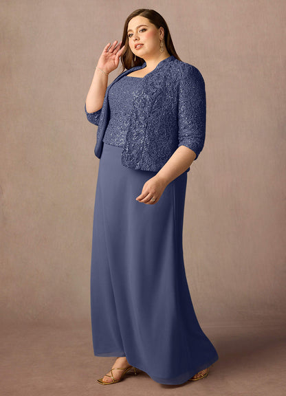 Stormy Sheath Square Neckline Sequins Chiffon Dress