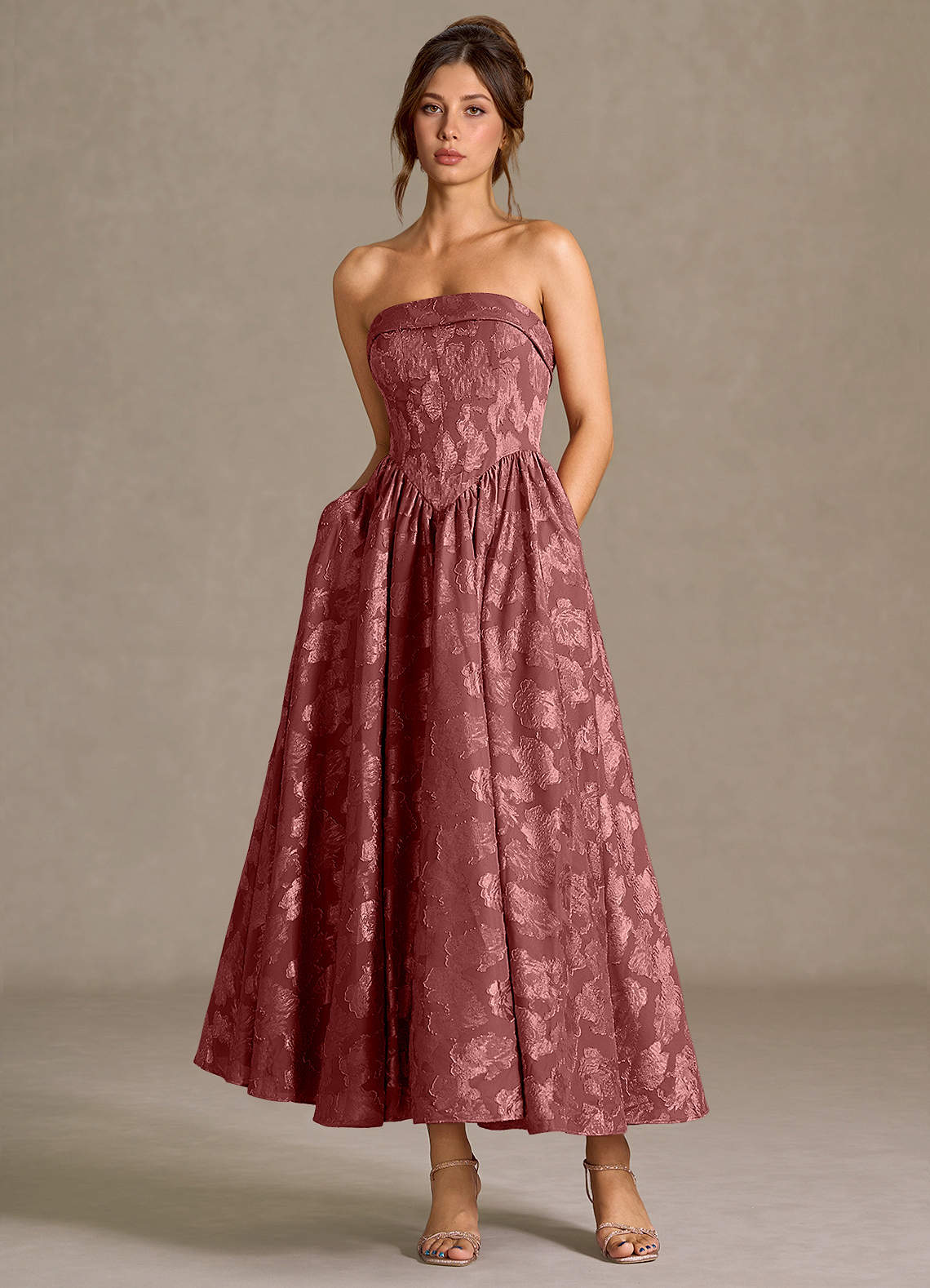 Mila Vintage Rose Midi Dress
