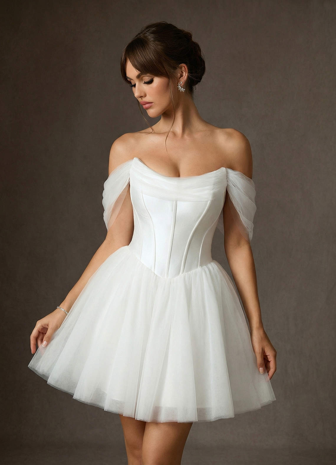 Diamond White A-Line Tulle Dress