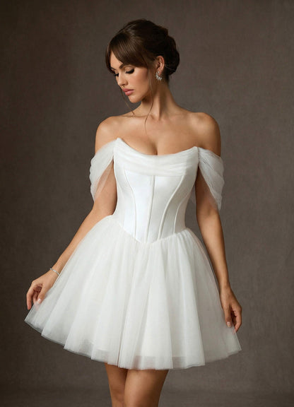 Diamond White A-Line Tulle Dress